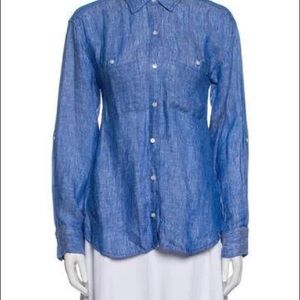 Joie Linen lii okay sleeve Button-Up Top
Blue